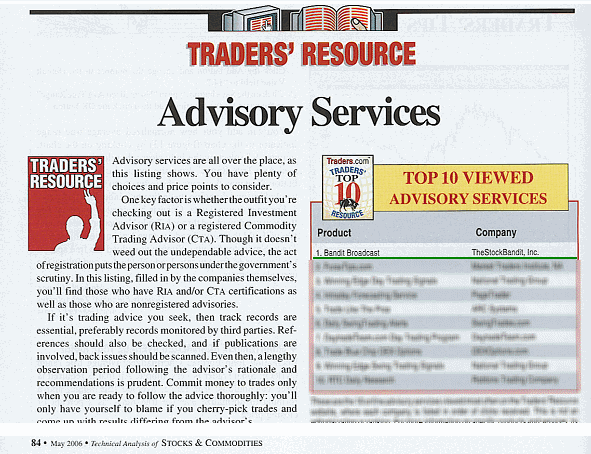 #1 Trading Advisory Stocks & Commodities Magazine