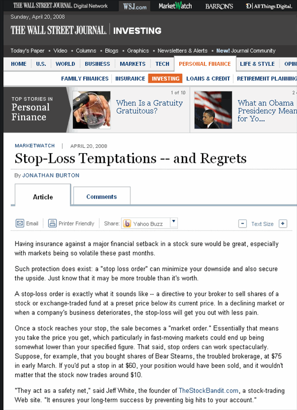 WSJ Stops